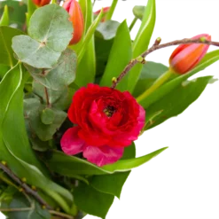 Boeket Vrolijk Roze Middel -Goedkope Groen Tuin Geluk Winkel boeket vrolijk roze boeketten 2 2