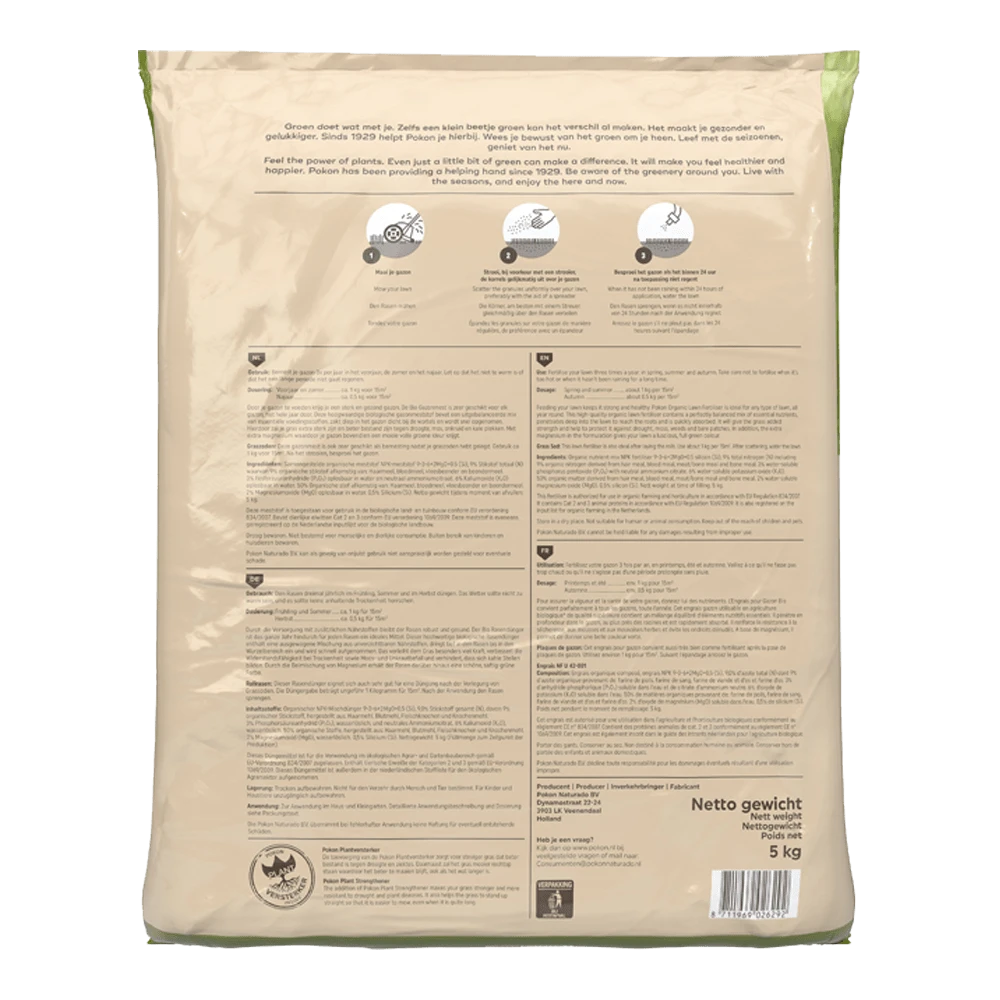 Pokon Bio Gazonmest 5kg Voor 75mu00b2 - Gazonmeststof 4 Pokon Bio Gazonmest 5kg Voor 75mu00b2 - Gazonmeststof - Afbeelding 2