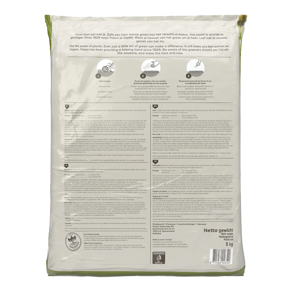 Pokon Gazonmest Met Kalk 5kg Voor 75mu00b2 - Gazonmeststof, Gazonkalk - Afbeelding 2