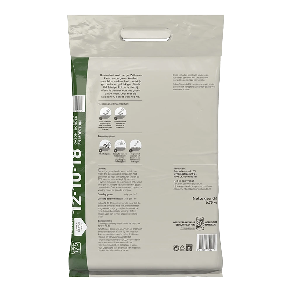 Pokon Tuinmest 12-10-18 6,75kg - Tuinplanten Voeding, Gazonmeststof - Afbeelding 2