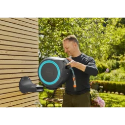 Wandslangenbox RollUp - S - 15m - Blauw - Gardena -Goedkope Groen Tuin Geluk Winkel wandslangenbox rollup s 15m blauw gardena 4 7